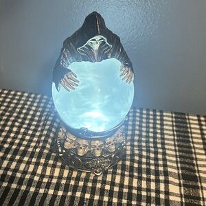 Mystical Reaper Crystal Ball Decor with light. new cond